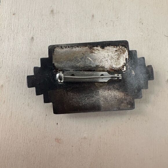 Vintage A.Mapion Signed Sterling Mexican Modernist Brooch - Picture 8 of 8